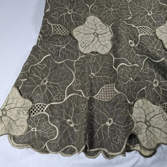 JSong Collection 8 100% Linen‎ Dress Maxi Embroidered Applique Fit And Flare Vtg - Picture 9 of 10